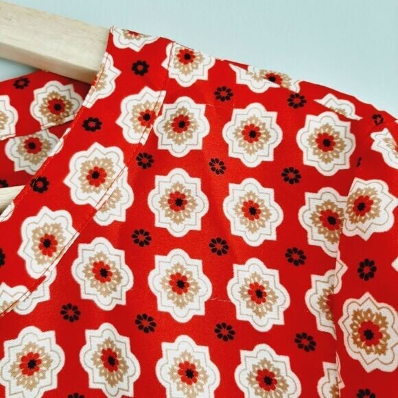 ANNE KLEIN Colorful Boho Floral Border Print Blouse Sz M Flawed - Picture 6 of 12